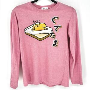 Gudetama Lazy Egg on Toast 2013 Light Pink Long Sleeve Tee Size S